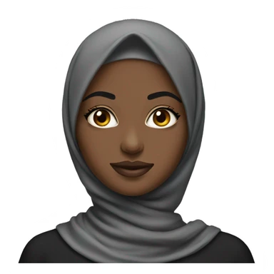 Black hijab girl without neck showing in drag makeup sticker