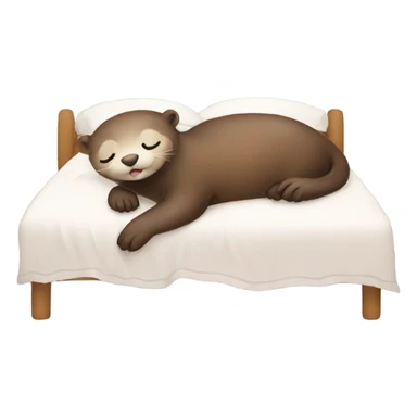 cute otter in bed sticker