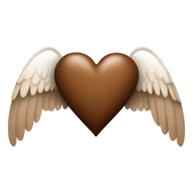 brown heart with angel wings sticker