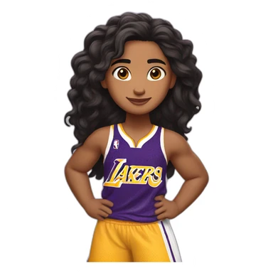 moana wearing lakers jerssey sticker