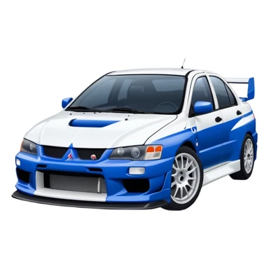 Mitsubishi lancer Evo viii blue and white sticker