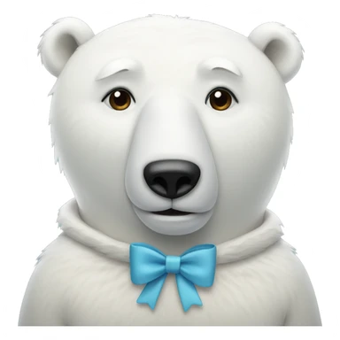 Polar bear wearing a bow sticker
