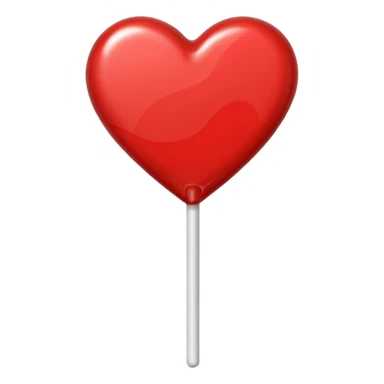 red heart-shaped lollipop on a stick sticker