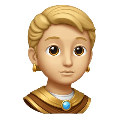 Dios griego estilo estatua de perfil mirando con una lupa de sticker