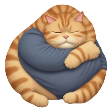 fat cat sleeping on baxters arm sticker