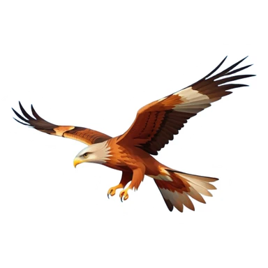 Red kite bird flying in sky sticker