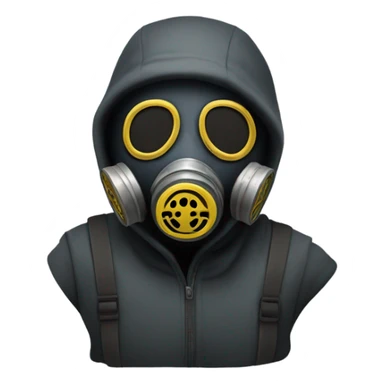 human wear gasmask laugh sticker