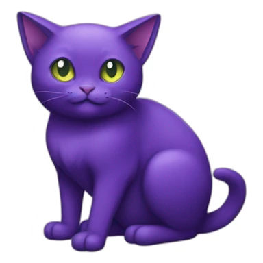 Sitting-poison-type-pokemon-purple-cat sticker