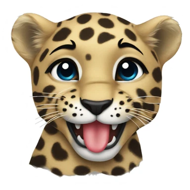 leopard licks paw sticker