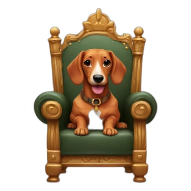 Ginger sausage dog in a throne sticker