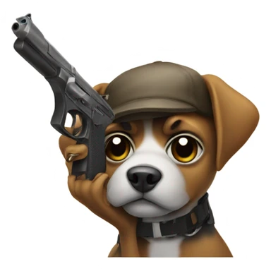 Dog With a gun and mask on sticker