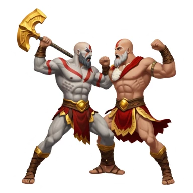 Kratos fighting zeus sticker