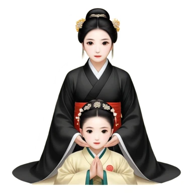 一个黑发长发男生和一个红发长发化着妆的女生，分别抱着一只黄眼睛的长毛蓝猫，和一只黑眼睛白毛的博美长毛狗。 sticker