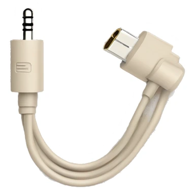 beige stereo adapter mini jack to big jack for headphones cable sticker