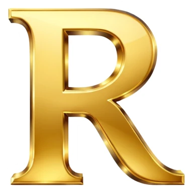 golden letter R sticker