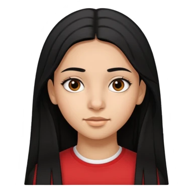 Fait une fille de 15 ans tunisienne avec les cheveux noir lisse avec la peau un peut métisse tunisienne un nez un peut plus gros  sticker