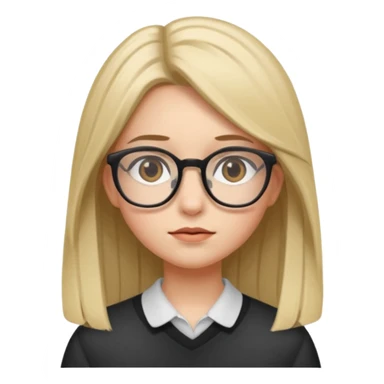 Chica con lentes cabello lacio sticker