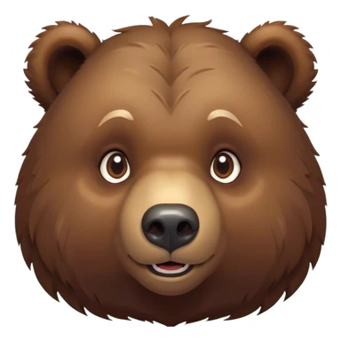 Cinematic Cute Grizzly Bear Portrait Emoji, Head tilted playfully and inquisitively, featuring a dense, rugged deep brown fur with a gentle, curious expression in round, sparkling eyes, Simplified yet irresistibly adorable features, highly detailed, glowing with a warm, friendly glow, high shine, affectionate and surprisingly gentle, stylized with a touch of wild whimsy, bright and endearing, soft glowing outline, capturing the essence of a mischievous yet loving bear, so playful it feels like it could amble out of the screen and into your arms! sticker