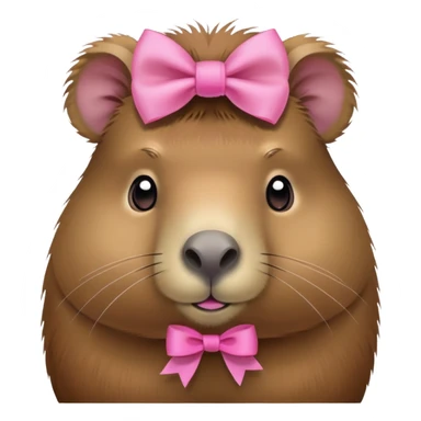 Capybara with a pink bow sticker