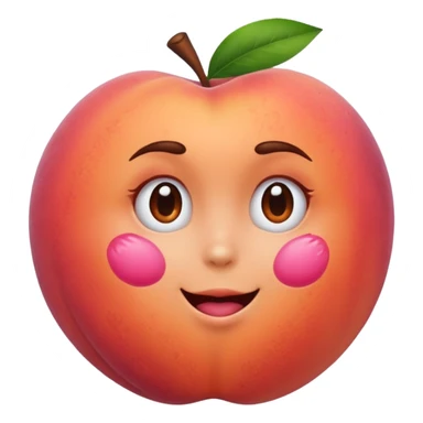 Peach with hand print on face sticker