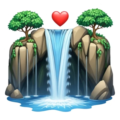 heart shaped watterfall sticker