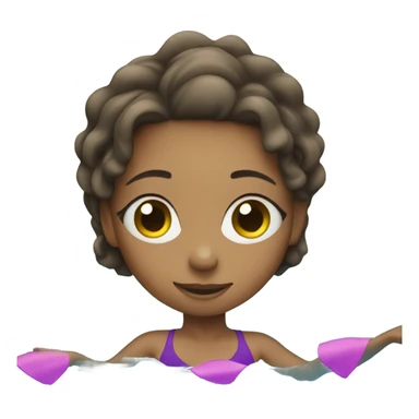 girl swimming in pool sticker