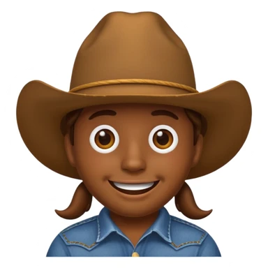 Poop emoji wearing a cowboy hat sticker
