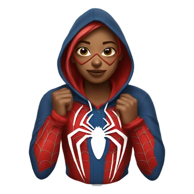girl in a spiderman hoodie sticker