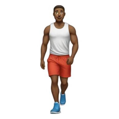 walking in gym cloth man sticker