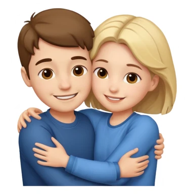 Boy and girl hugging each other in love sticker