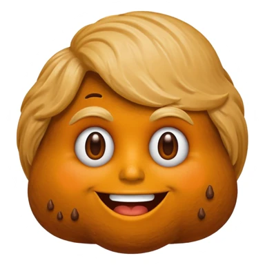the poop emogi, a pile of poop in trumps image   none of those are what i want  i want the poop emogi with trumps face renbdered in poop, with an orange cast, and his wig on top sticker