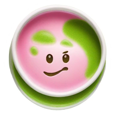 Matcha with pink syrup sticker