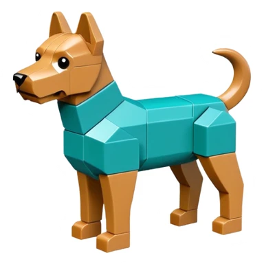 teal lego dog sticker