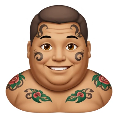 obese man with lots of face tattoo sticker