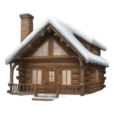 winter cabin sticker