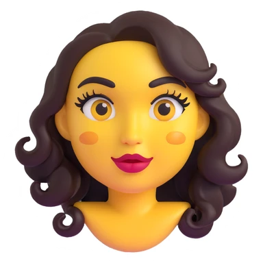 sassy yellow emoji face with long curled eyelashes, thick glossy lips, smirking expression, dramatic eyeshadow, side-eye look, bratty attitude, 3D emoji style sticker
