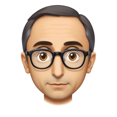 portrait of Eric Zemmour, with glasses sticker