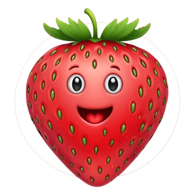 Worm in strawberry emoji sticker