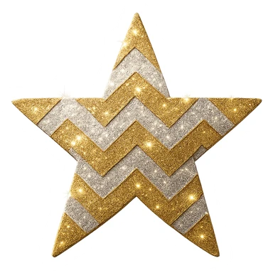 mini star with a chevron pattern, glamorous and stylish sticker