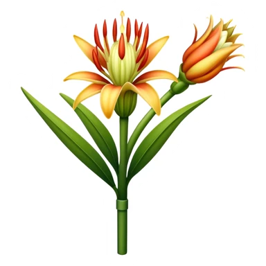 single Torch Lily flower, straight stem sticker