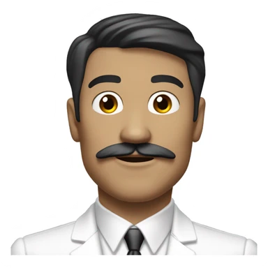 Omni-Man, He should have a full mustache, short dark hair, and be wearing a form-fitting white suit with red gloves, boots, and a large red 'O' symbol on his chest. sticker