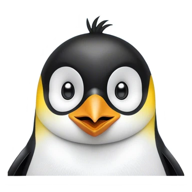 Cinematic Comical Emperor Penguin Portrait Emoji, Head tilted dramatically with an exaggeratedly shocked expression, featuring sleek, polished plumage with wide, comically expressive eyes filled with exaggerated disbelief, Simplified yet hilariously expressive features, highly detailed, glowing with a slightly sassy polar glow, high shine, dramatic yet playful, stylized with an air of cheeky arctic attitude, soft glowing outline, capturing the essence of a meme-worthy penguin that appears ready to side-eye its way into viral internet fame instantly! sticker