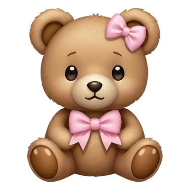Teddy bear with light pink bow  sticker