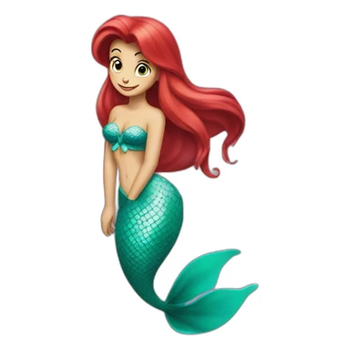 Ariel the little mermaid with her tail sticker