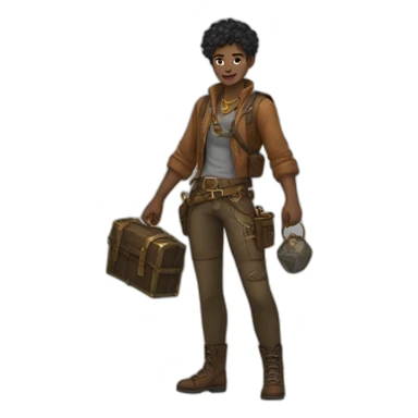 Treasure Hunter non-binary full body sticker