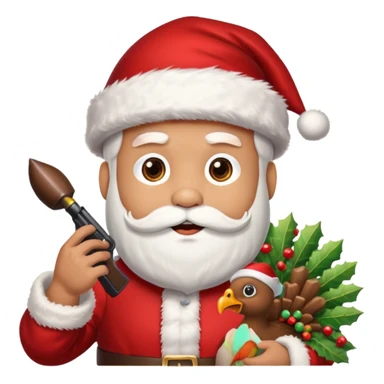 Santa shooting a turkey sticker