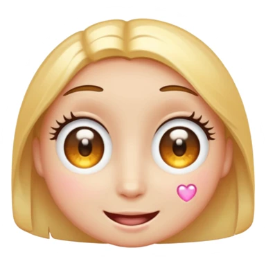 cute sparkly eyes with tiny smile emoji sticker
