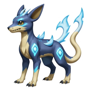 Manectric-Electrike-Lucio-Cubone-Umbreon-Marowak-Draco-Fakémon-hybrid-creature (full body), 4 legs sticker