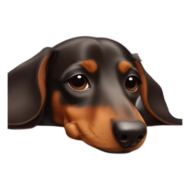 Cute Lady brown Dachshund sleeping face up sticker