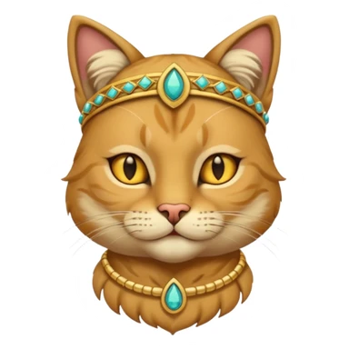 ancient cat with gold jewerly on head sticker